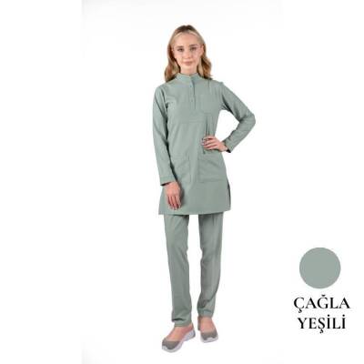 BRL TESETTÜR PANDA FLEX | Likralı Doktor & Hemşire Forması Cerrahi Takım Çağla Yeşili 