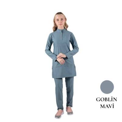 BRL TESETTÜR PANDA FLEX | Likralı Doktor & Hemşire Forması Cerrahi Takım Goblin Mavi 