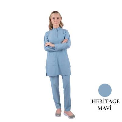 BRL TESETTÜR PANDA FLEX | Likralı Doktor & Hemşire Forması Cerrahi Takım Heritage Mavi 