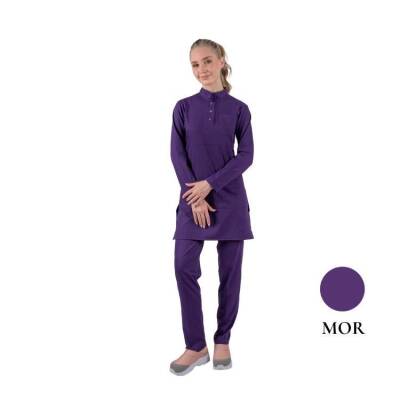 BRL TESETTÜR PANDA FLEX | Likralı Doktor & Hemşire Forması Cerrahi Takım Mor - 1