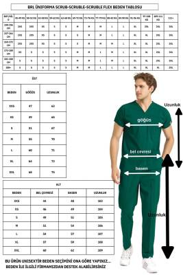 Çamaşır Suyuna Dirençli Likralı Doktor Ve Hemşire Forması Unisex Cerrahi Takım Zümrüt Yeşili BRL SCRUB INDANTHREN - 5