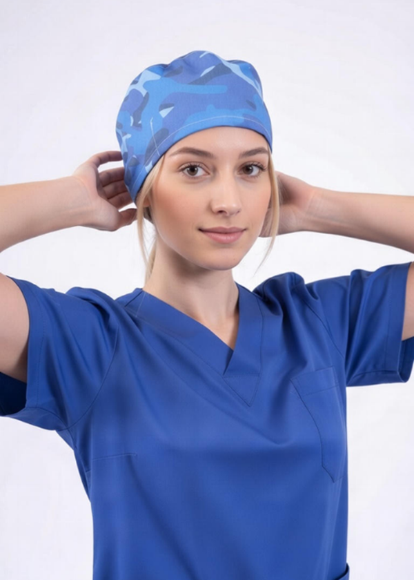 Unisex Medikal Cerrahi Bone Doktor Hemşire Hastane Bonesi - Kamuflaj Desenli - 1